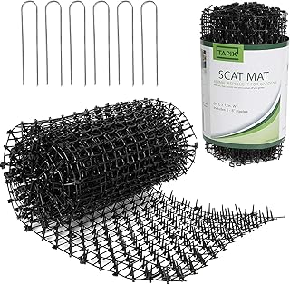 Tapix Cat Scat Mat with Spikes Digging Stopper (8 ft.) Anti-cat Network Cat Strips, Cat Deterrent Mat for Indoor and Outdoor with 6 Staples