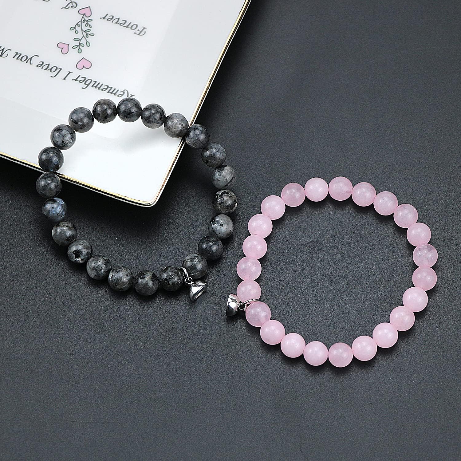 free-space Couple Magnetic Attraction Bracelets Sets for 2 Nature Stone Beaded Crown Matching Distance Relationship Bracelets for Him Her - Image 5