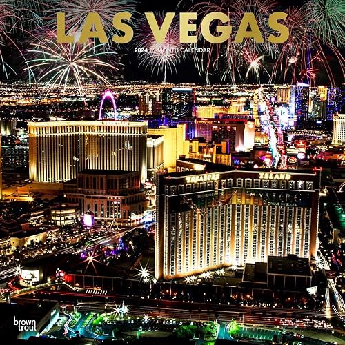 Las Vegas | 2024 12 x 24 Inch Monthly Square Wall Calendar | Foil Stamped Cover | BrownTrout | USA United States of America Nevada Rocky Mountain City