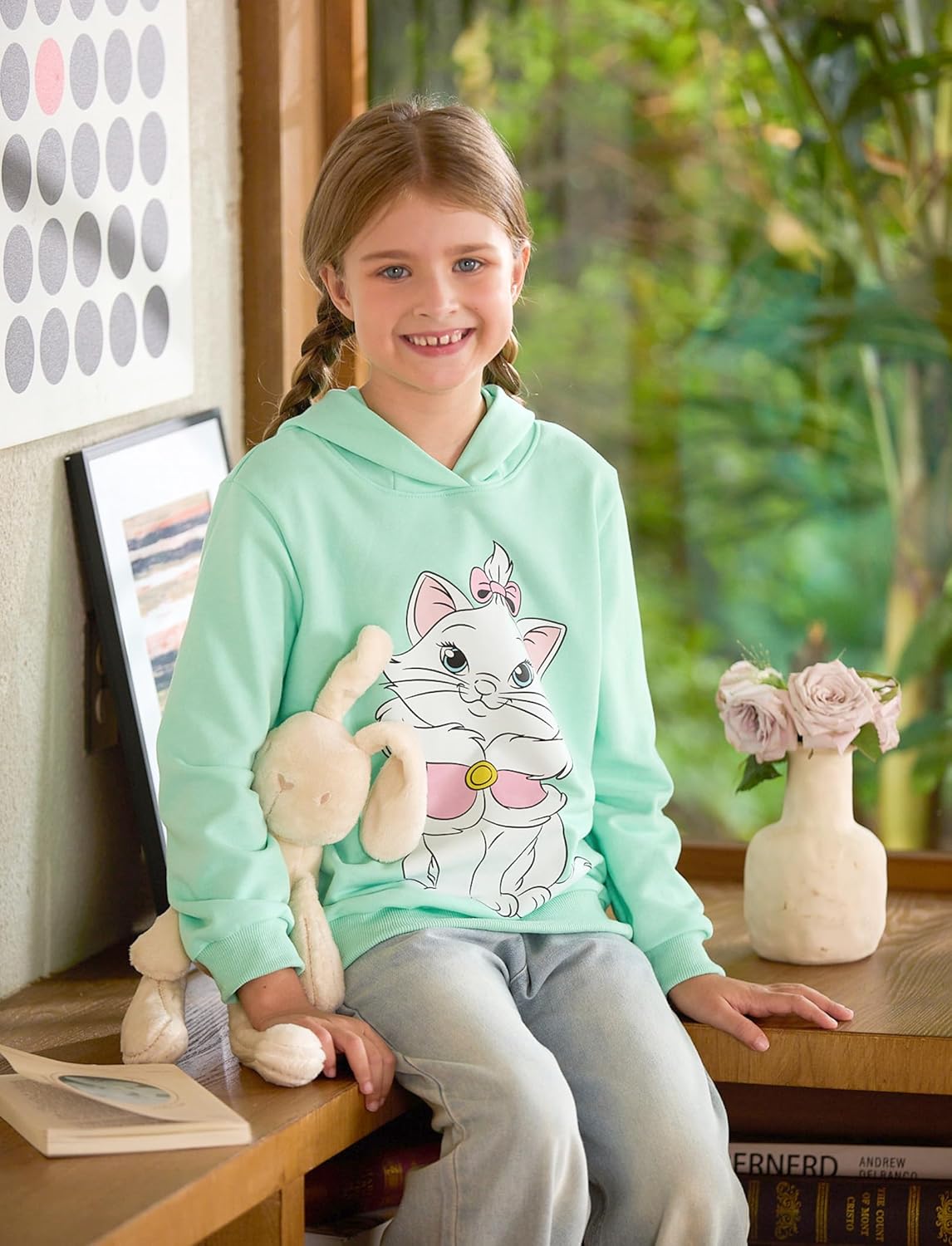 PATPAT Girls Graphic Hoodies Size 4-14 Years Long Sleeve Cartoon Print Pullover Hooded Sweatshirt Cute Casual Tops for Girl - Image 6
