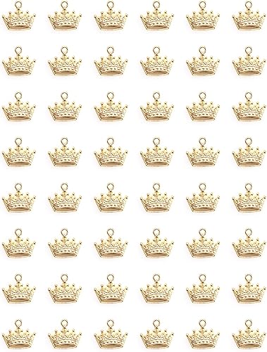 30 Pcs Tiara Charm Mini Metal Vintage Cute Jewelry Pendant for DIY Making Necklace Bracelet Necklace Jewelry Making Crafting Accessories Earring Gold