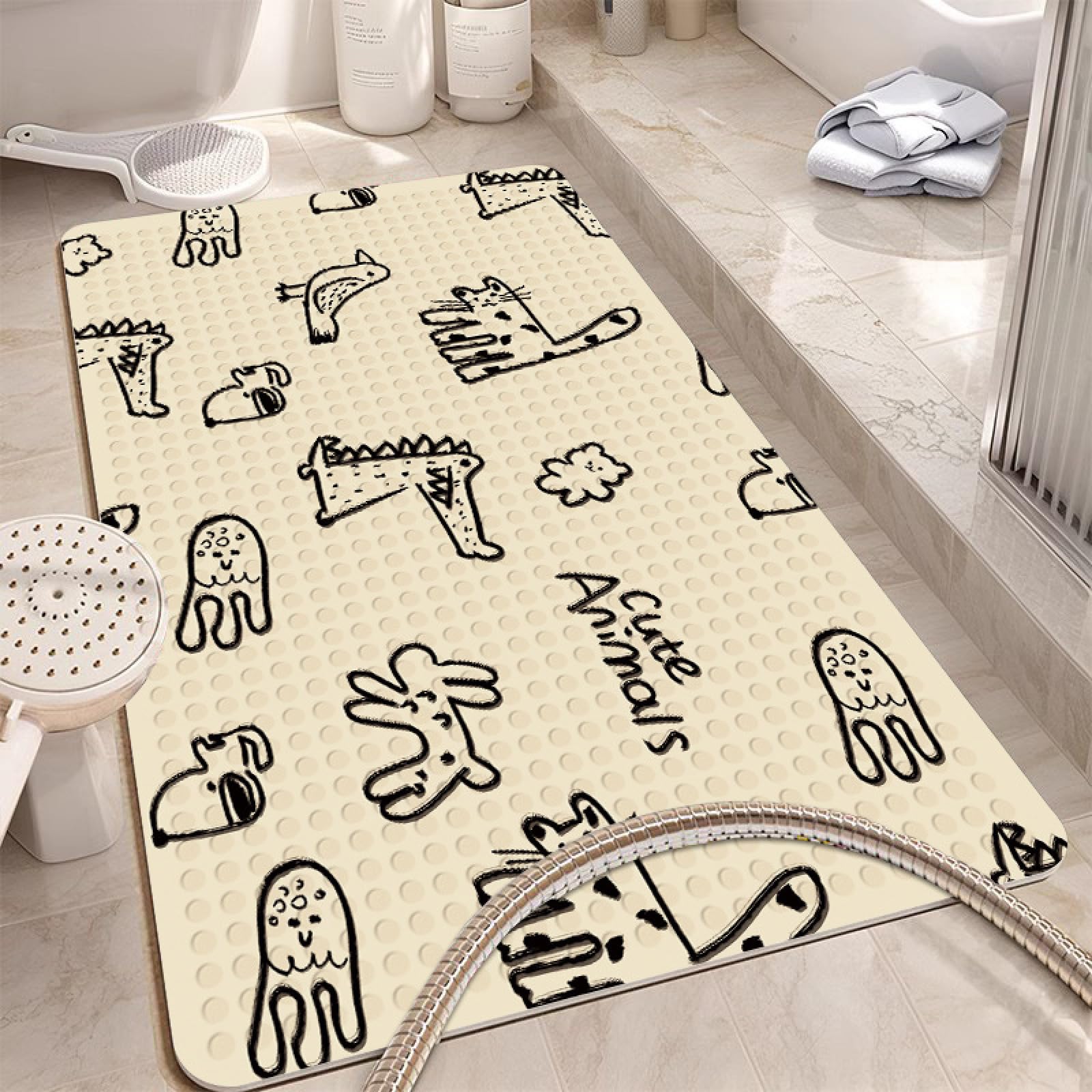 Tappeto Antiscivolo Doccia 60X90Cm Meduse Colorate Di Albicocca Tappetino Bagno,Antiscivolo Per Tappeti Vasca,Per Tappeti Lavabile In Lavatrice,Resistente Materiale Pvc Con Ventose