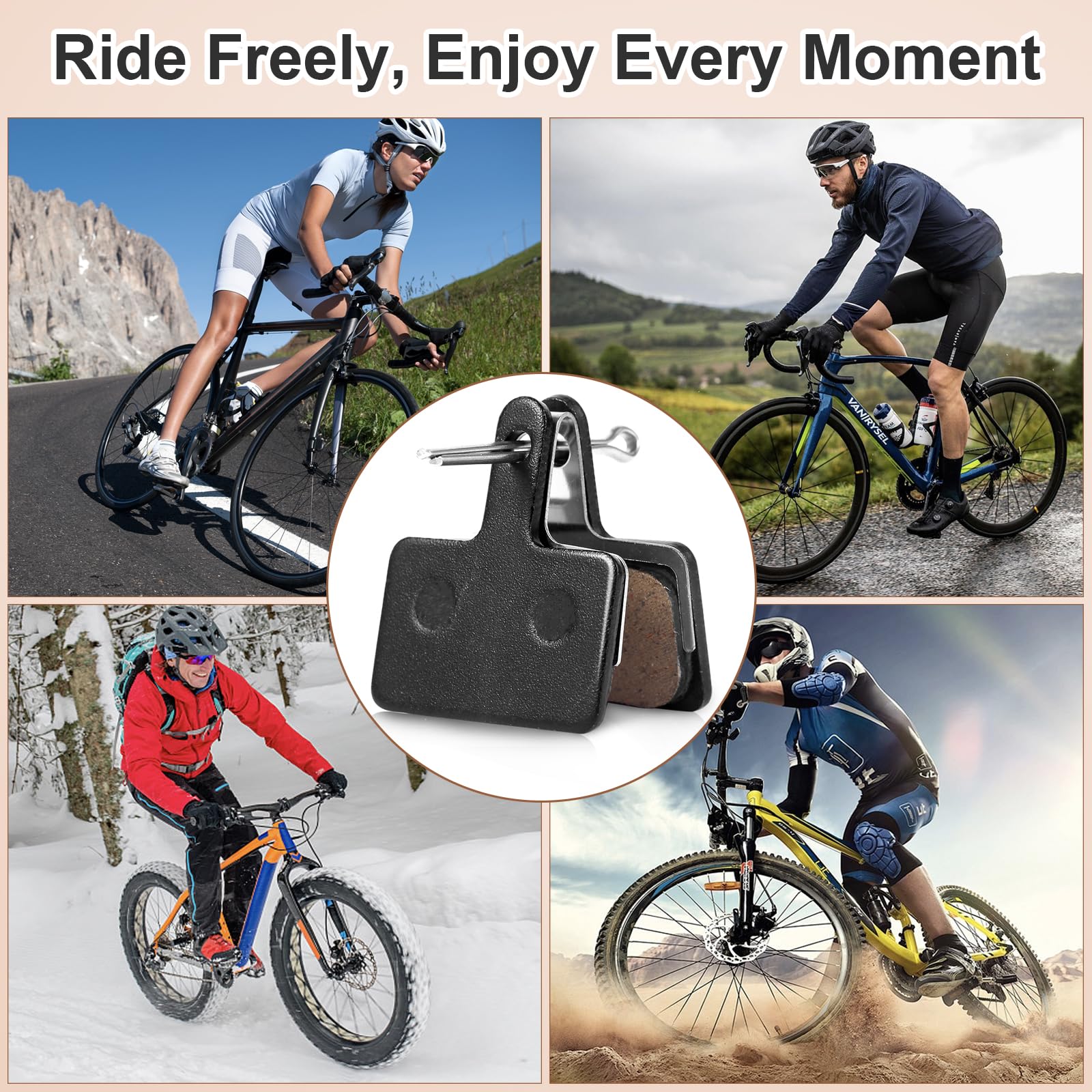 2 pares de pastillas de freno de bicicleta – Pastillas de freno de disco semimetálicas compatibles con Shimano Deore MT200 M355 M446 M315 M365 Tektro TRP, parada silenciosa y potente para bicicletas