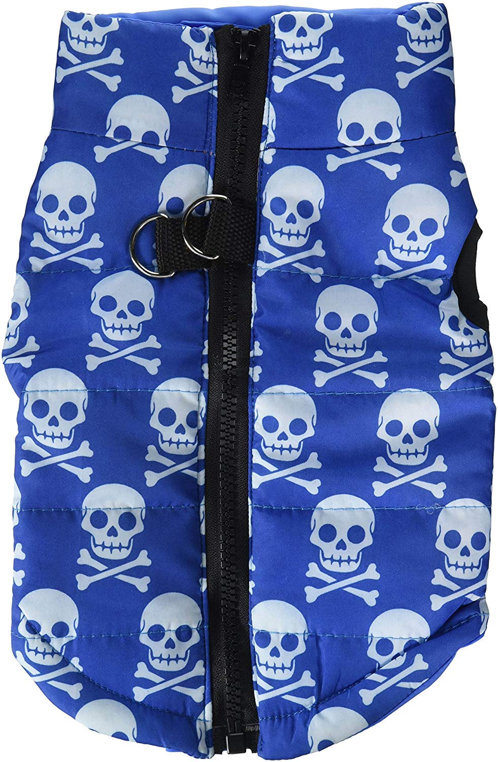 SMALLLEE_Lucky_Store BFL049-Blue-XS New Various Pet Cat Dog Soft Padded Vest Harness Small Dog Clothes Blue Skull XS