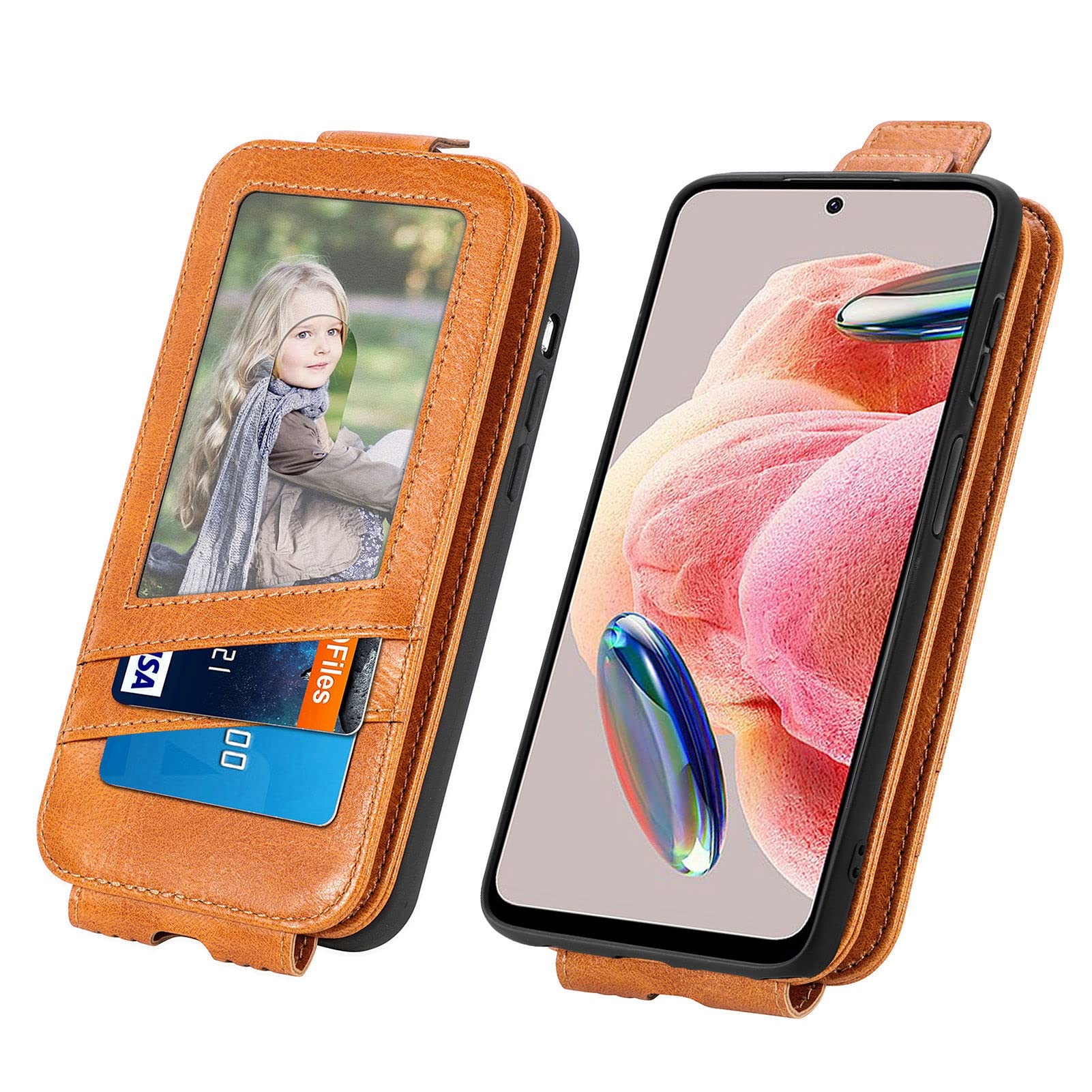 Fundas Para Smartphone Compatibles Con Xiaomi Redmi Note 12 4G, Funda De Cuero Premium Integrada Para Tarjeta De Crédito Y Ranuras Para Efectivo, Funda Con Función Atril Magnética Para Redmi Note