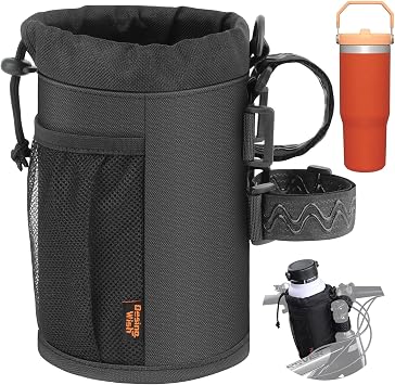 Bike Water Bottle Holder, 32-40oz Bike Cup Holder with Removable Non-Slip Straps Multiple Installation Methods Insulated Bike Bottle Holder for Mountain Bike, Road Bike, eBike, Scooter