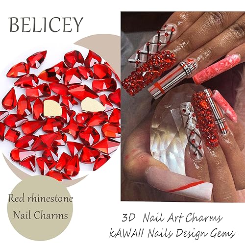 Miniatura 3 de BELICEY 2120 unidades de diamantes de imitación de cristal de color azul y blanco para uñas, piedras preciosas de cristal de múltiples formas,