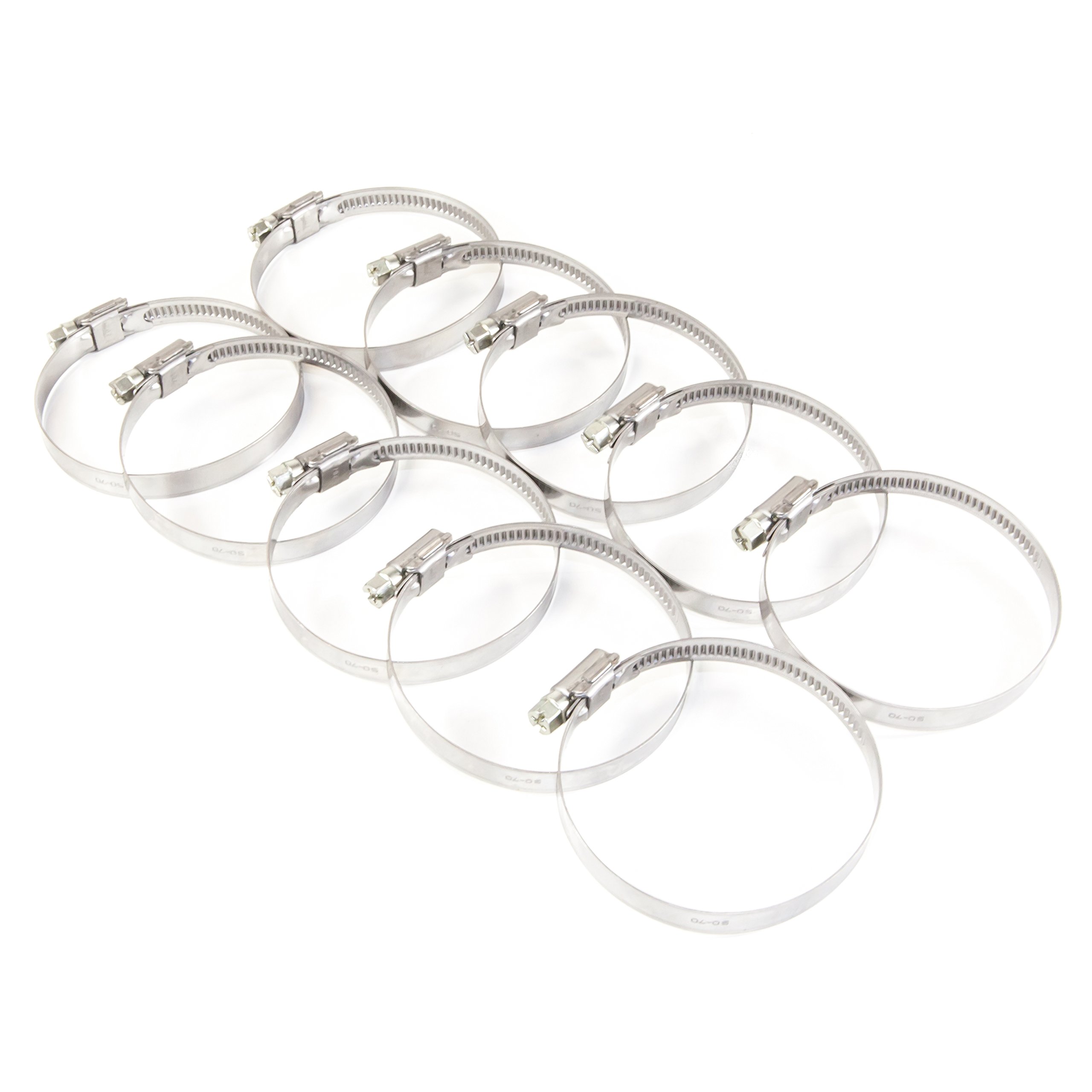 Ramair Filters WD090W2-10PK Stainless Steel W2 Worm Drive Clip, 70-90 mm, Set of 10