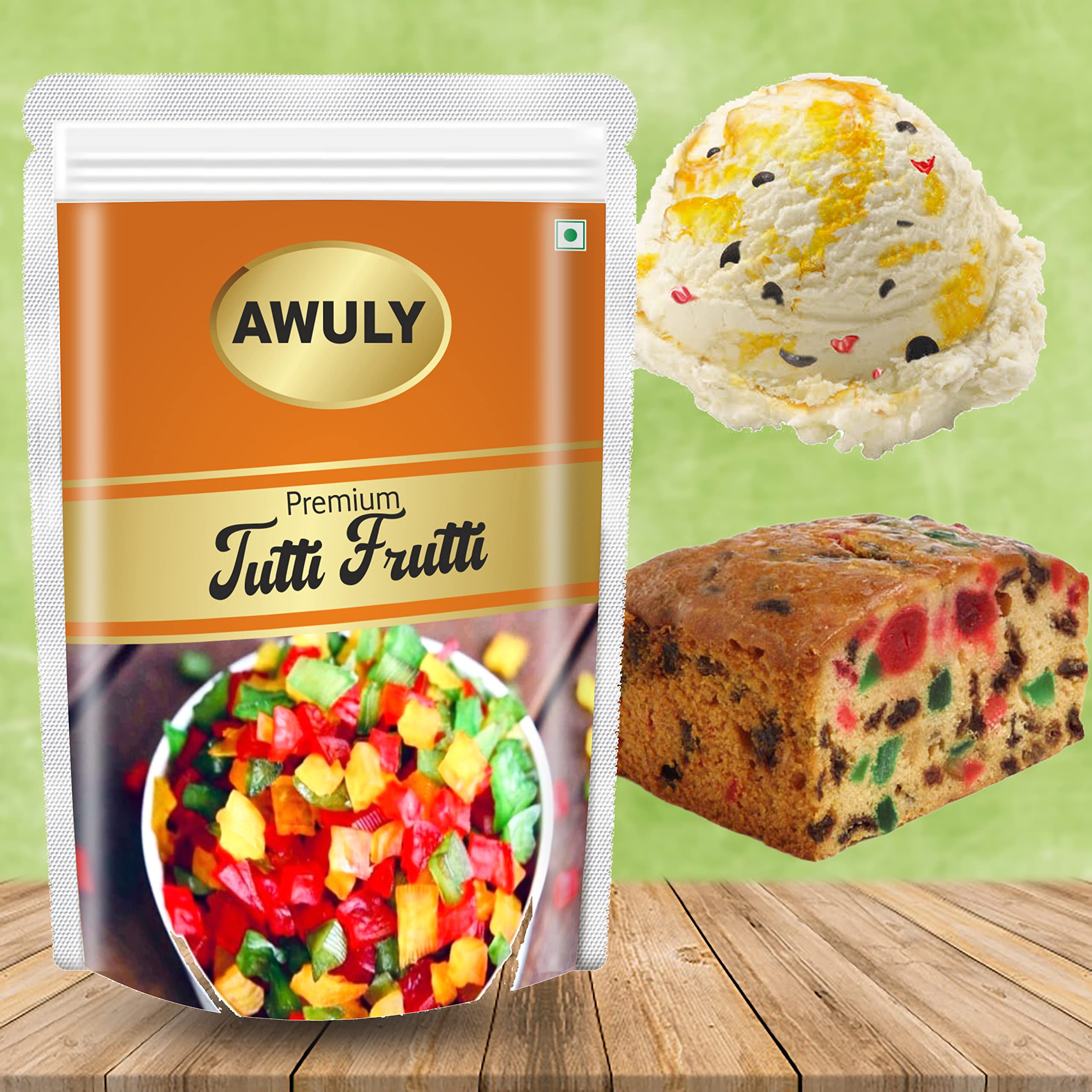 AWULY Fresh and Natural Tutti Frutti Mix Pack (Cherries Fresh Fruits) Tutti Fruit Tuttiy Frutti Topping for cakes Decoration, ice cream, Bread and Pastries 1000 Grams Pouch 2