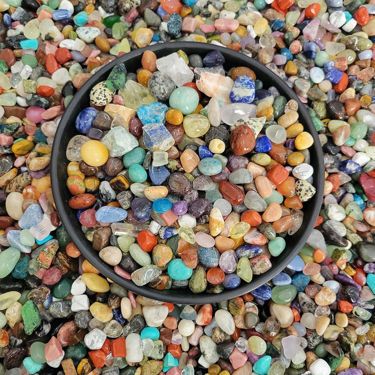2lb 300+ Pcs 50Kinds Crystal and Gemstones Set | Rock and Minerals, Hand-pick Raw Crystals ,Large Tumbled Stones,Crystal Crushed Stones for Energy Chakra,Rocks Collections