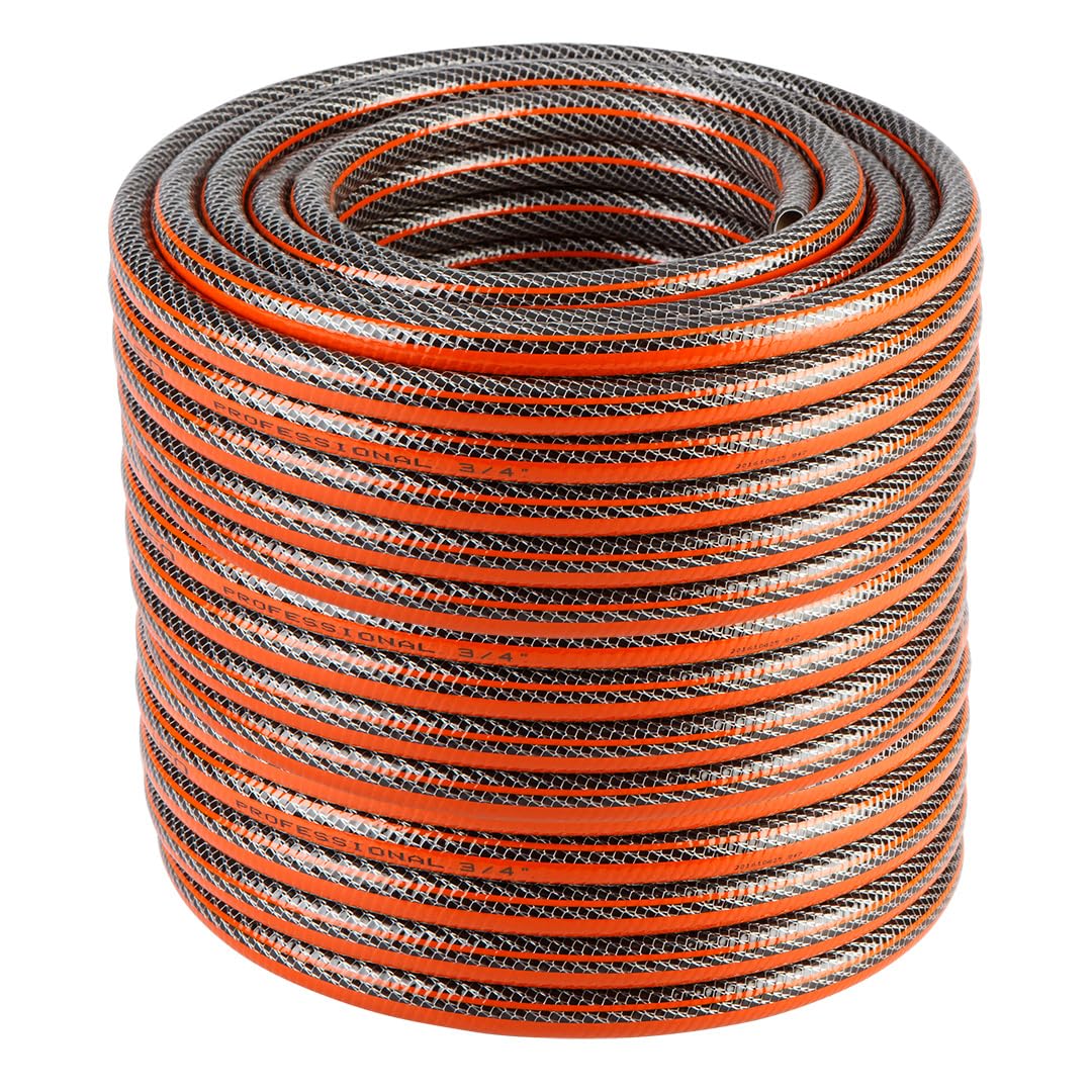 NEO TOOLS Manguera de jardín Profesional de 6 Capas, 1/2"o 3/4" | PVC, Reforzado con Cruz de poliéster y Tejido Tricot | Food Safe: Apto para Agua Potable | Diferentes diseños