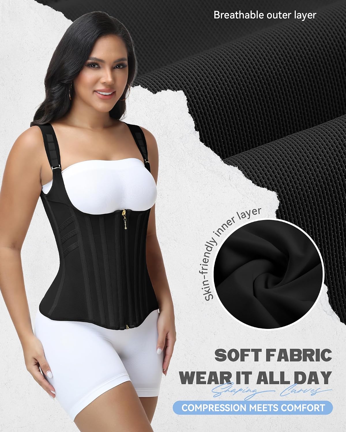 SHAPSHE Waist Trainer for Women Tummy Control Workout Waist Cincher Corset Shapewear Body Shaper Vest Back Support
