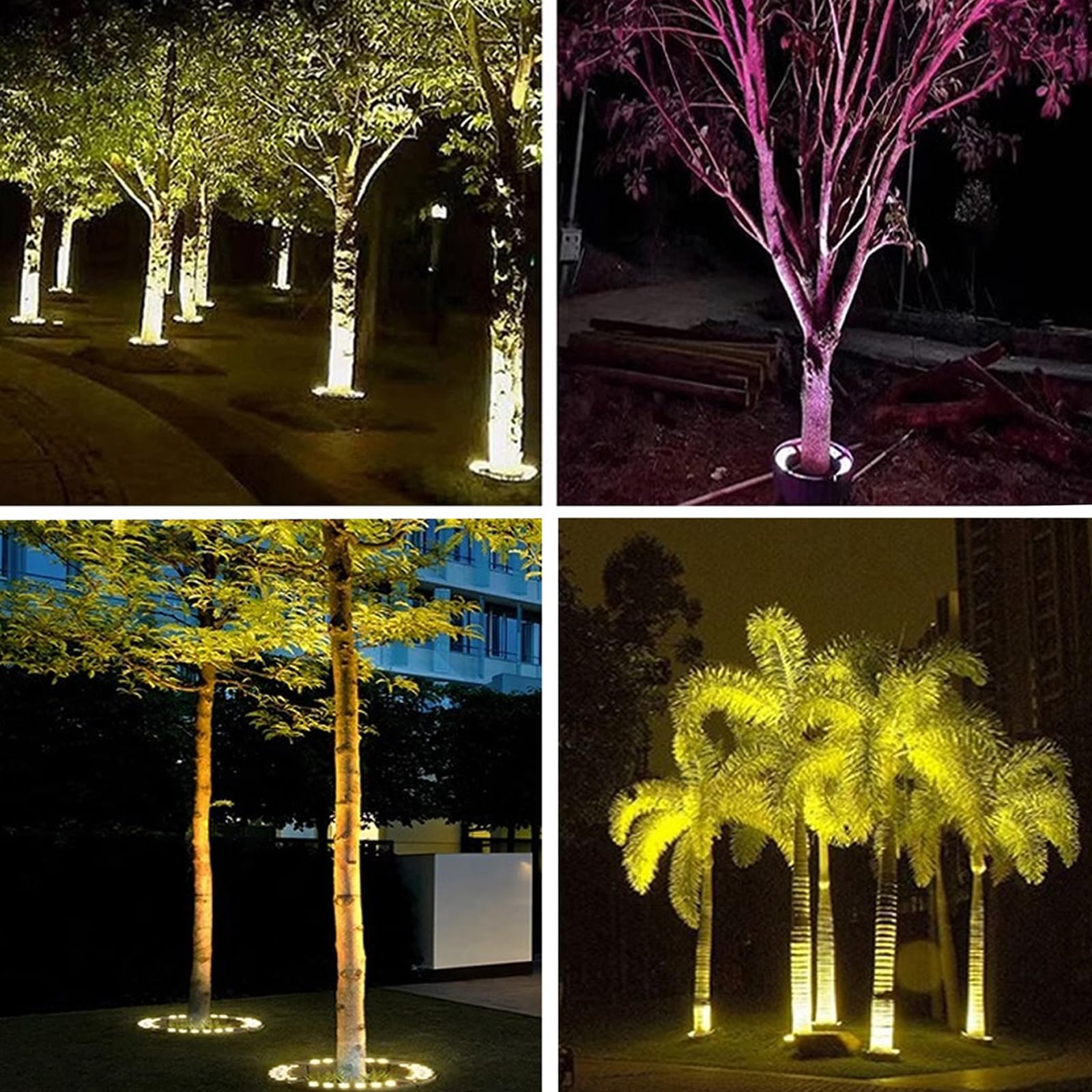 Luci ad anello per esterni, Luci per alberi da giardino (Illuminazione soffusa), 7 colori + Creare diverse atmosfere, Alluminio pressofuso/Irrompibile, Protezione per ogni condizione atmosferica, 6