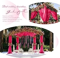 Vista 278 de Tela para envolver arco de boda, 4 paneles de 28 x 20 pies, cortinas de arco de boda rosa para ceremonia, cortinas de tela de gasa para cenador