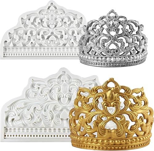Molde para decoración de pastel de corona, altura 4.5-6.7 pulgadas, estilo barroco, grande y pequeño