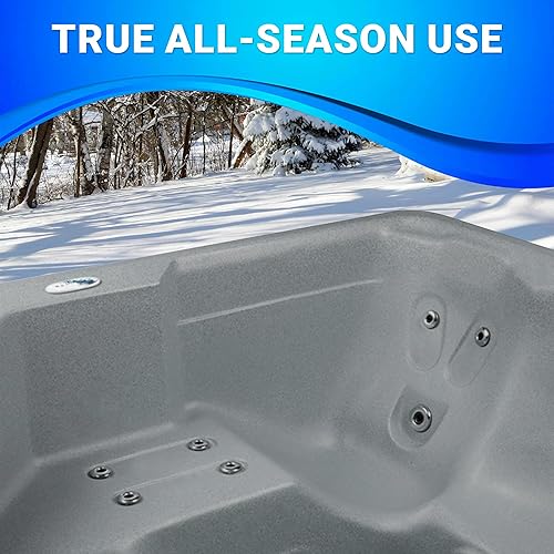 Miniatura 3 de Essential Hot Tubs - Tumbona Shoreline 24 Jet para 6 personas con características de masaje, 74.5 x 74.5 x 32 pulgadas, 120 V, granito gris con