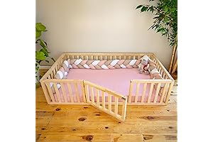 Montessori Floor Bed: Empowering Toddler Independence with Natural Pinewood Safety and Style