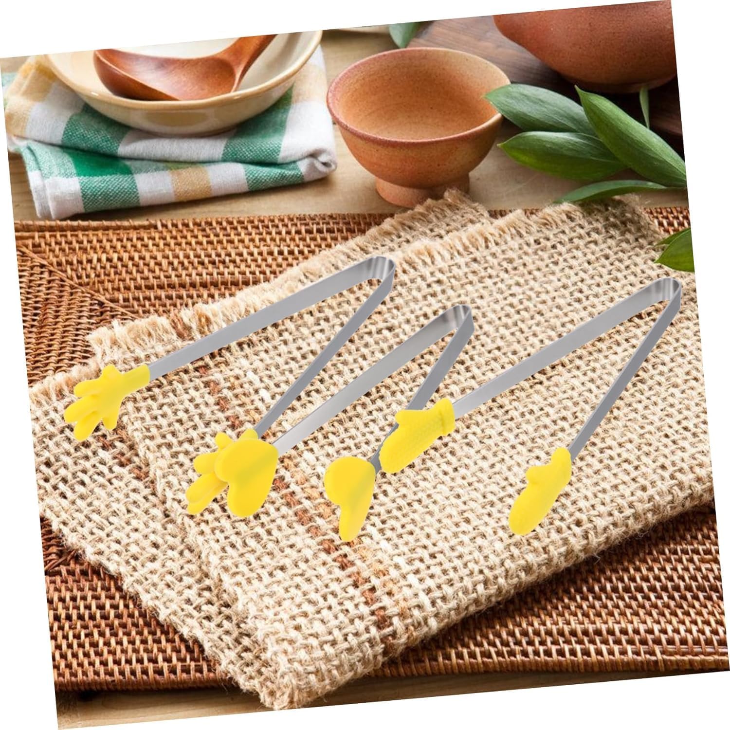 Cooking Tongs 3pcs Silicone Clip Food Tongs Kitchen Supplies Salad Tongs Mall Tongs Ice Tongs