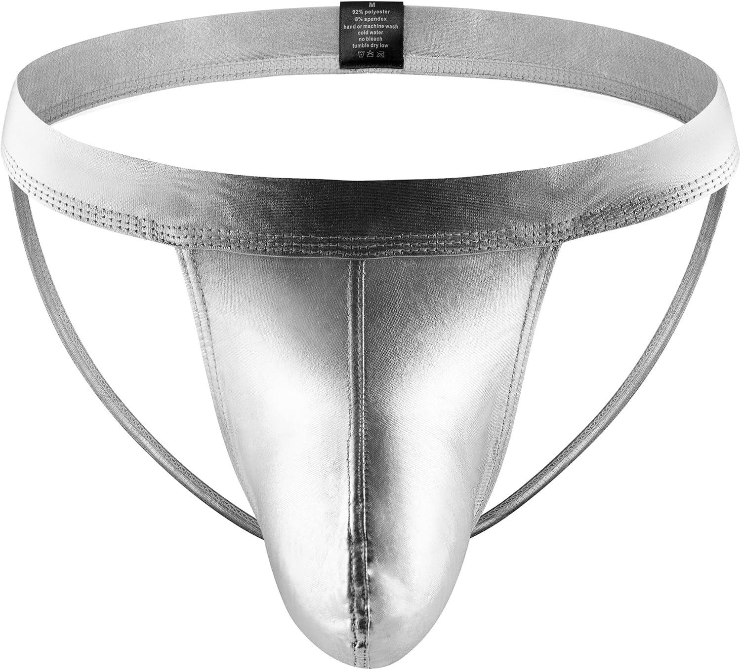 Mens Shiny Metallic Jockstrap Pouch G-String Thong Low Rise Backless Lingerie Jock Strap Thongs Clubwear