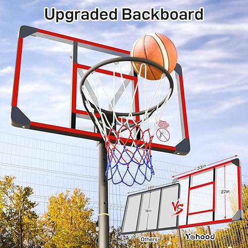 Miniatura 4 de Aro de baloncesto para niños al aire libre de 4.82 a 8.53 pies, ajustable, portátil, aros de baloncesto y porterías para niñosadolescentesjóvenes en