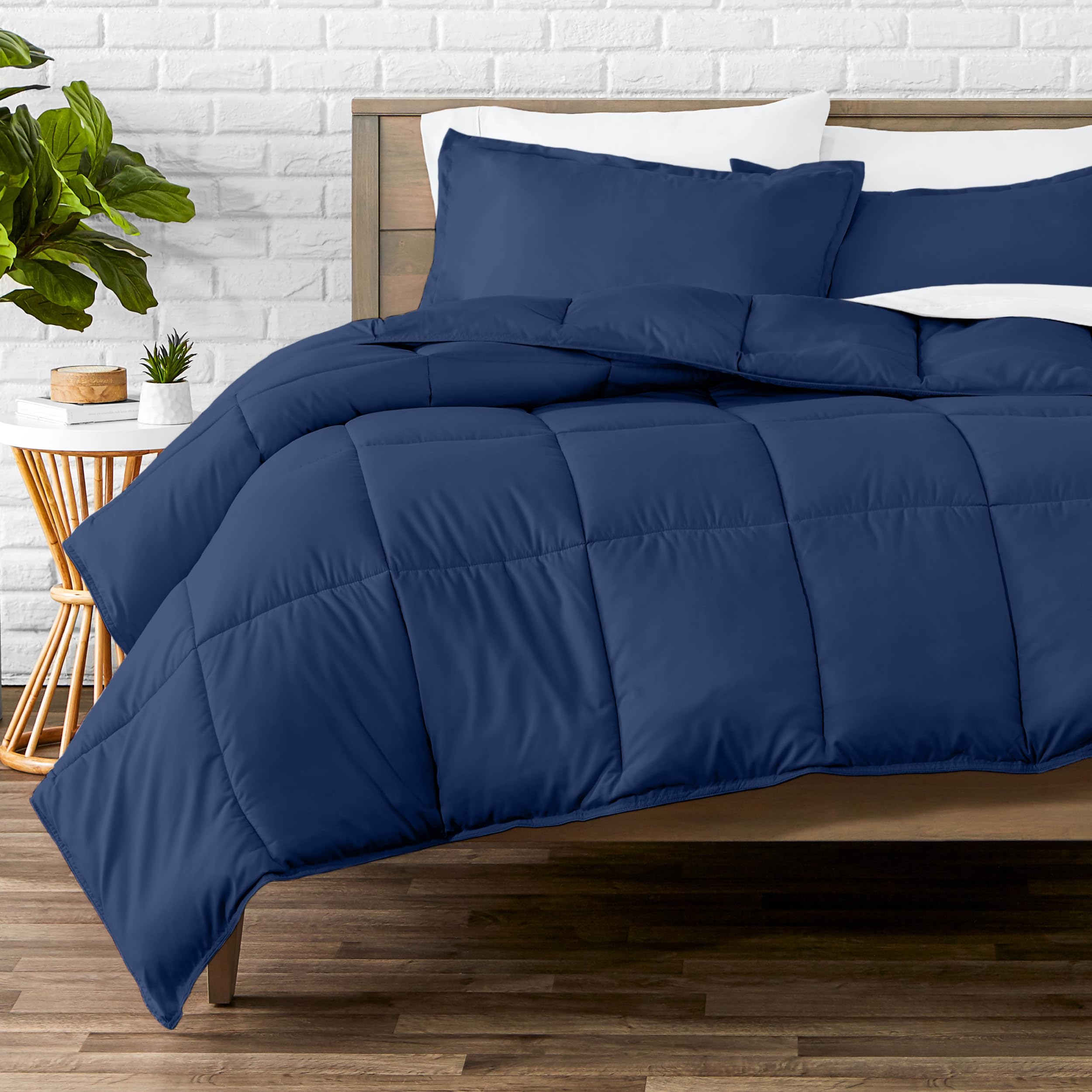 - Bare Home Comforter Set - Queen Size - Ultra-Soft - Goose Down Alternative - Premium 1800 Series - All Season Warmth (Queen, Dark Blue)