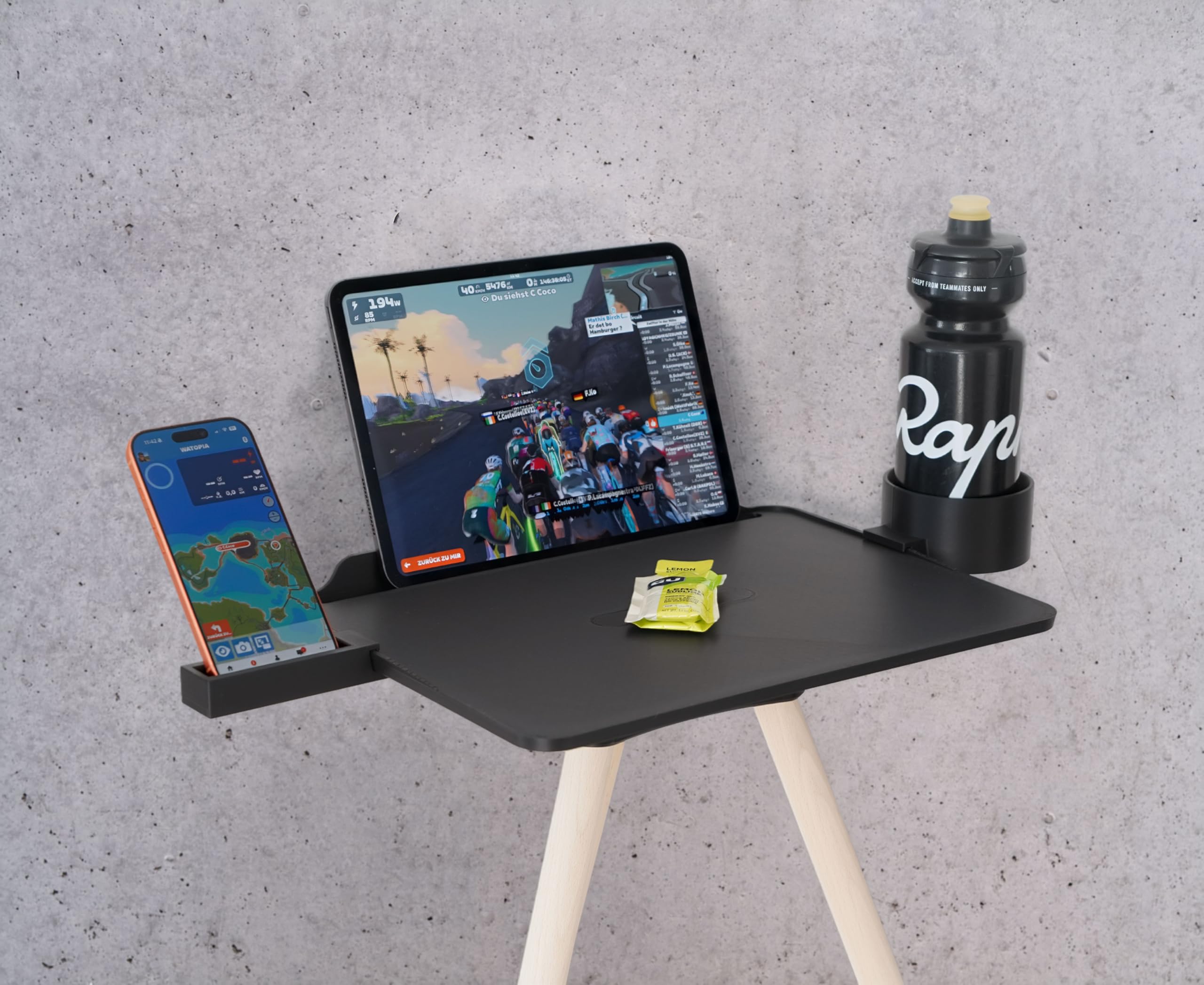 Generisch Bike Trainer Laptop & Tablet Stand inkl. Holzbeine, 3D-Druck Technologie, Perfekt für Zwift, Fahrradfan Geschenk
