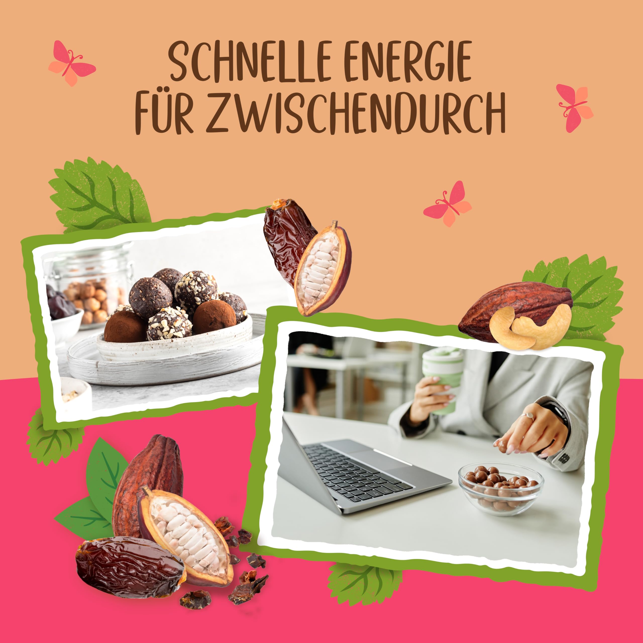 Allos My Raw Date Kakao | Bio Bliss Balls / Energy Balls | 18 x 32g | Energy Balls mit Kakao | 100% Bio & vegan | praktischer Snack für unterwegs