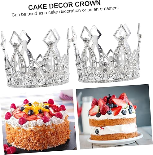 Miniatura 7 de NOLITOY 12 piezas de corona de torta nupcial decoración retro cristales decoración plata tocado pastel de boda adorno Ramo Buchon decoración de mesa