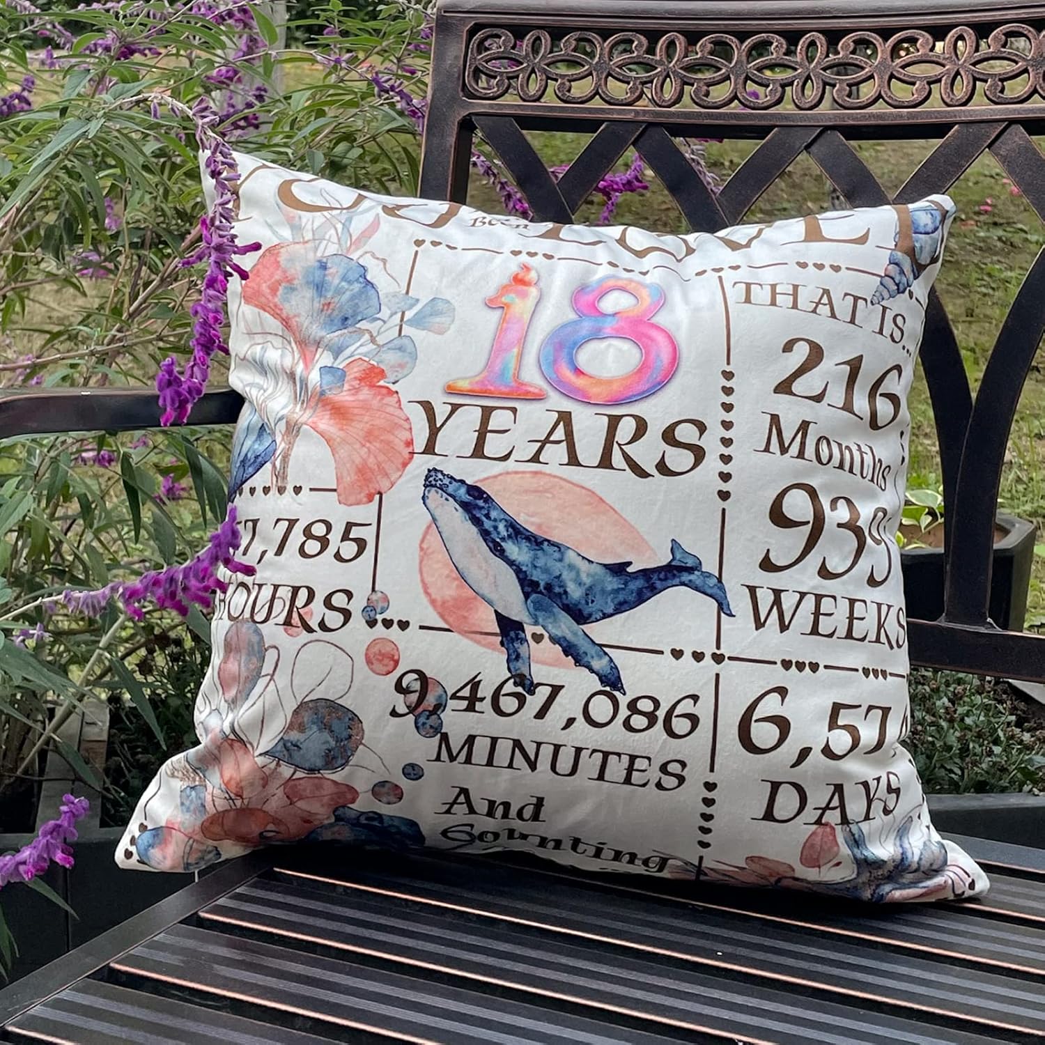 Yontree 50th Birthday Cushion Cover - Double-Sided Throw Pillow Cover For Women And Men, 45x45 CM, 50th Birthday Decorations