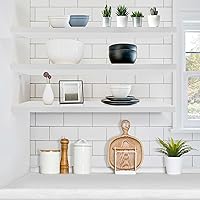 Vista 2 de Sorbus Floating Shelves for Wall - 35 Inch Long Bathroom Shelves, Wall Decor for Bedroom, Kitchen, Living Room & Book Storage - Mounted Floating