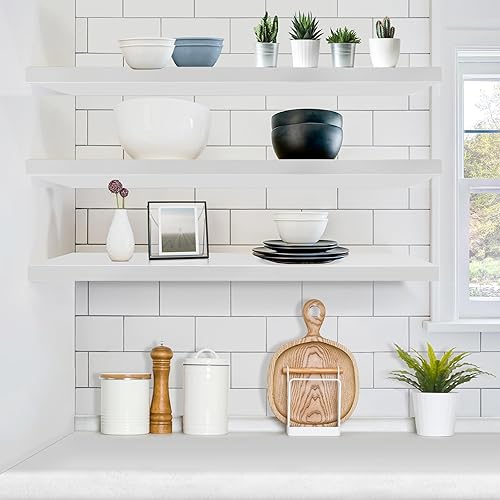 Miniatura 2 de Sorbus Floating Shelves for Wall - 35 Inch Long Bathroom Shelves, Wall Decor for Bedroom, Kitchen, Living Room & Book Storage - Mounted Floating