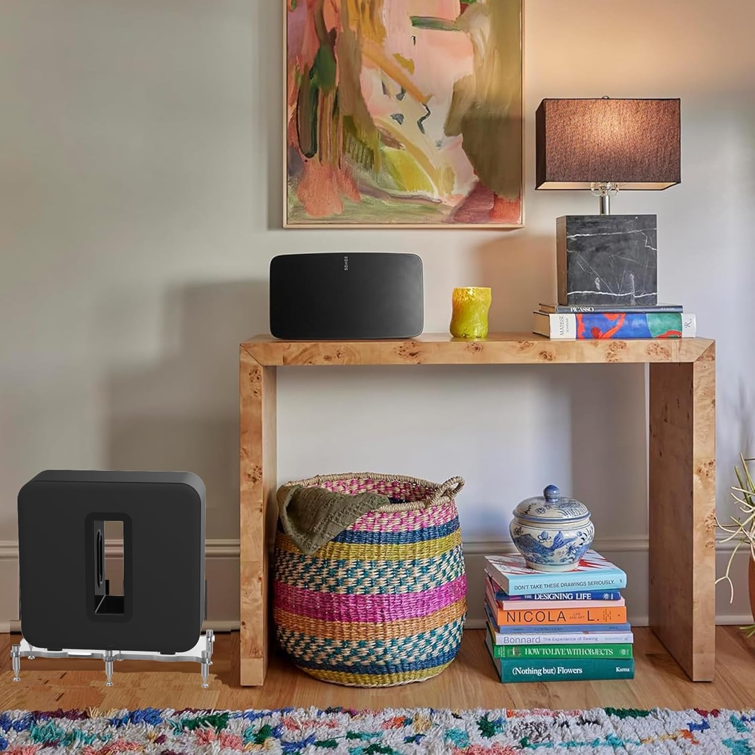 Sonos sub Stand, Stand Feet Pads,Stainless Steel Speaker Isolation Feet for Sonos Sub 4, Stand for sonos sub Gen1,Sonos Sub Gen 2,Sonos Sub Gen 3,Sonos Sub Gen 4 (Transparent)