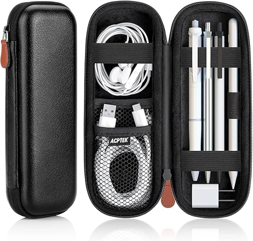 AGPTEK Estuche Portador de Lápices Compatible con Apple Pencil, Stylus iPad Pro Pen, Lápiz, Samsung, Huawei, Accesorios para Apple Pen, Cable USB,