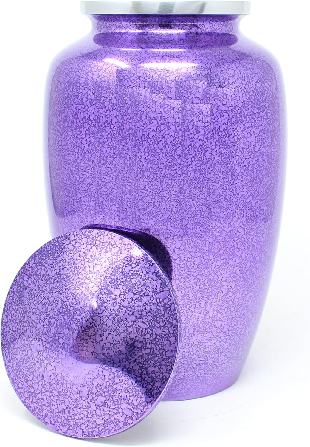 Shinny Purple Speckle Pattern Cremation Funeral Urns for Human Ashes - Adult Men and Women Large