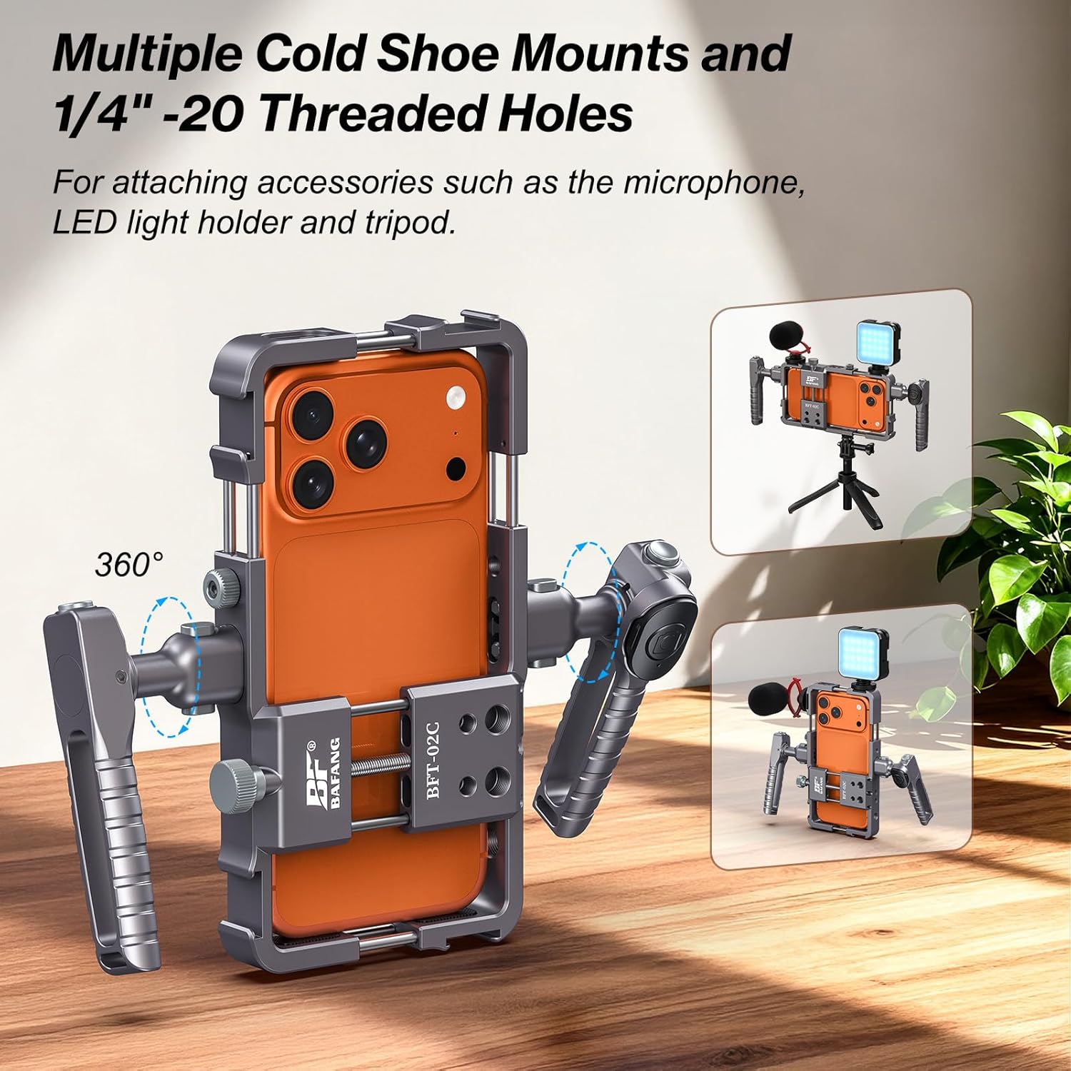 Universal Phone Cage, Smartphone Video Rig Kit with Handles, All-in-One Mobile Video Kit, Quick Release Universal Phone Video Rig Kit, Handheld Filmmaking Vlog Case Stabilizer for Videomaker