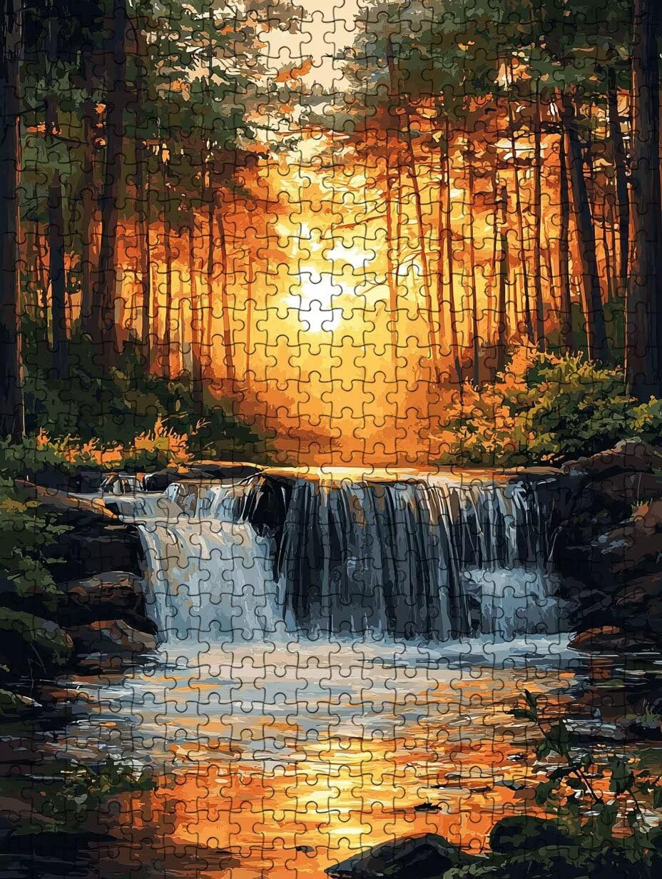 Puzzle 3000 Pezzi, Cascate Forestali 3D Puzzle per Adulti Impegnativo, Educa Puzzles Artistico, Divertente E Stimolante Puzzles Decorativo per La Famiglia, Regalo e Decorazione Pareti DX0YL6-804