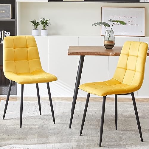 Miniatura 4 de NORDICANA Juego de mesa de comedor de 5 piezas, mesa de cocina rectangular irregular moderna de 47 pulgadas y 4 sillas laterales de tapicería de