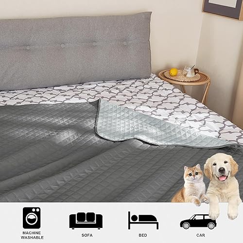 Miniatura 10 de NICETOWN Manta 100% impermeable para perro, funda de cama suave para mascotas, reversible de doble cara, protege muebles, sofá, auto para cachorros,