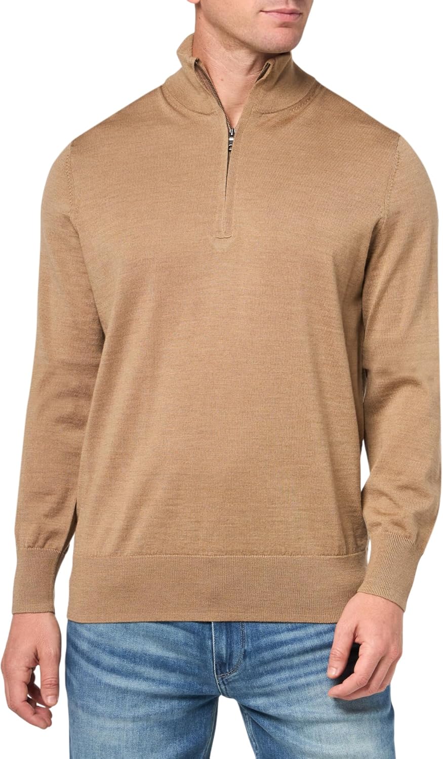 Brooks Brothers mens Merino Wool Half-zip Long Sleeve Sweater