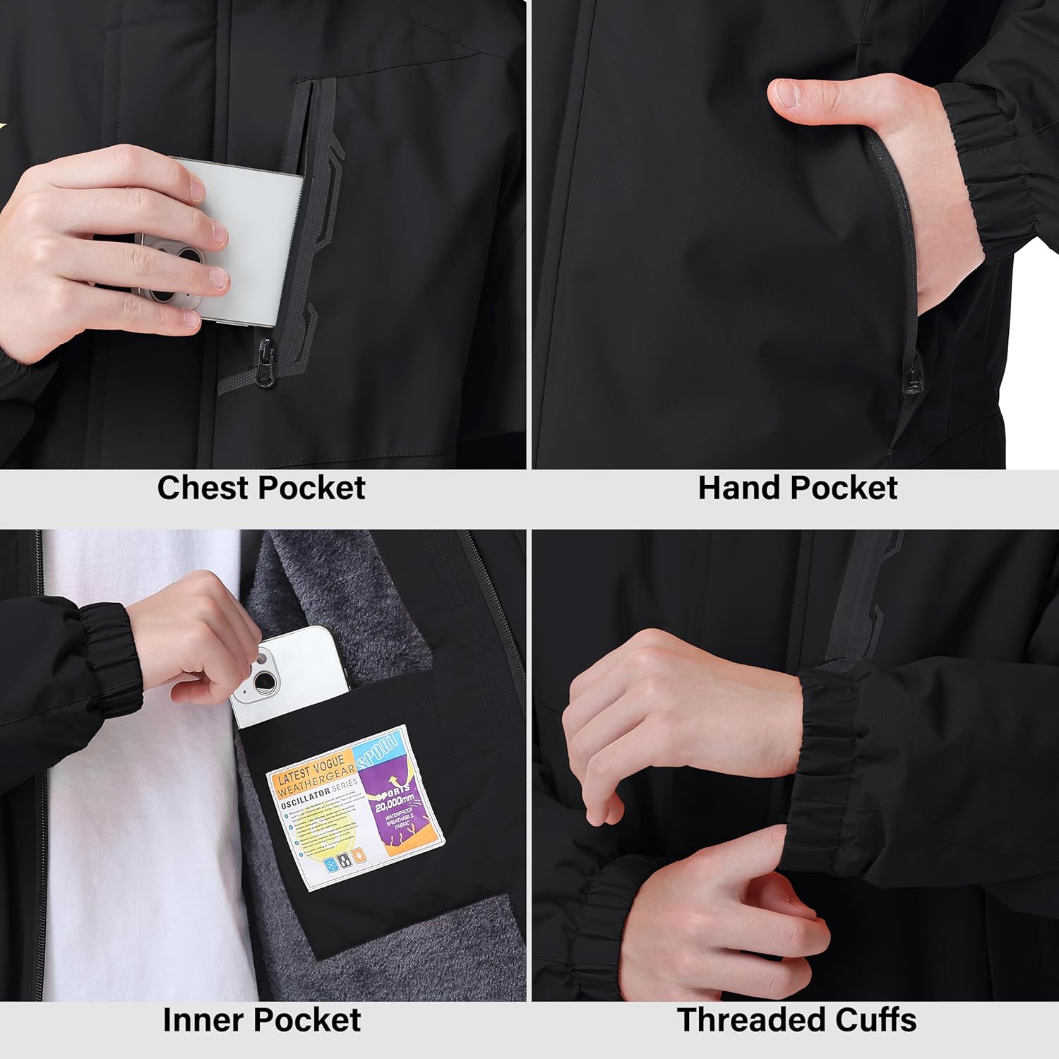 Boys Waterproof Ski Snow Jacket Winter Fleece Lined Warm Coat Hooded Windproof Kids Outerwear - Image 6