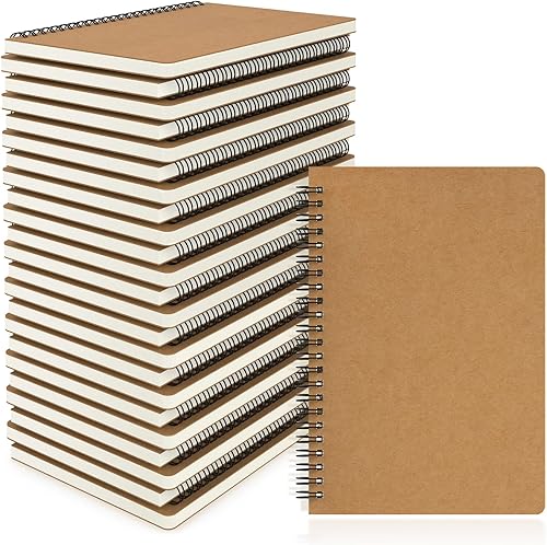 EUSOAR Cuaderno rayado de tapa dura, A5, 24 paquetes de 5.5 x 8.3 pulgadas, 120 páginas, cuadernos de escritura de viaje, diario, bloc de notas de