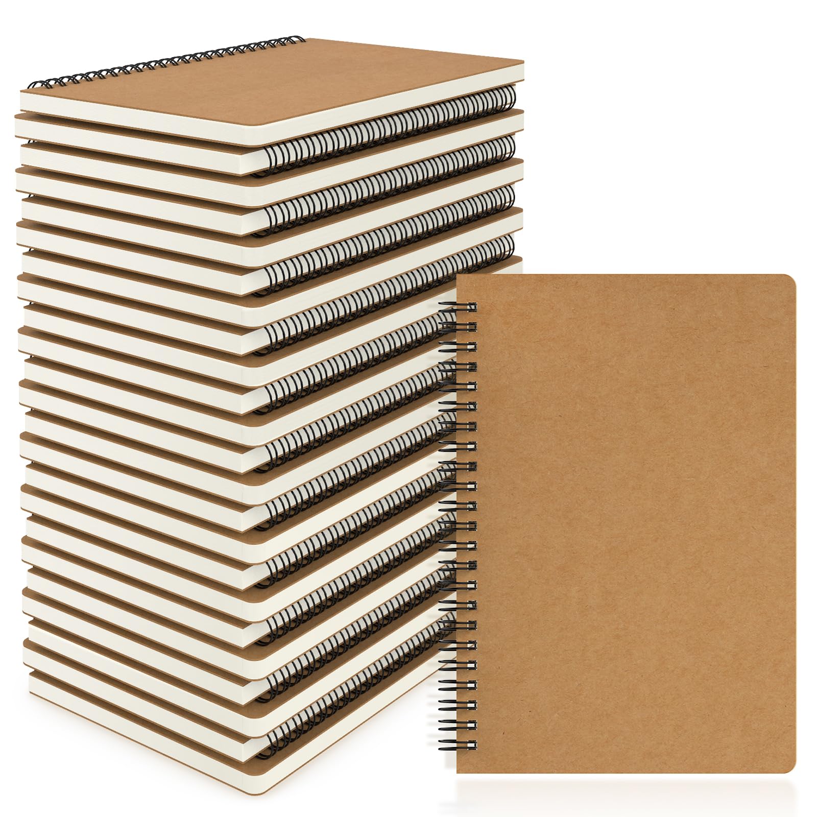 EUSOAR Quaderno a righe con copertina rigida, formato A5, 24 confezioni da 14 x 21,1 cm, 120 pagine a righe, per viaggi, appunti, schizzi, studenti, università, ufficio, lavoro, diario, diario a righe