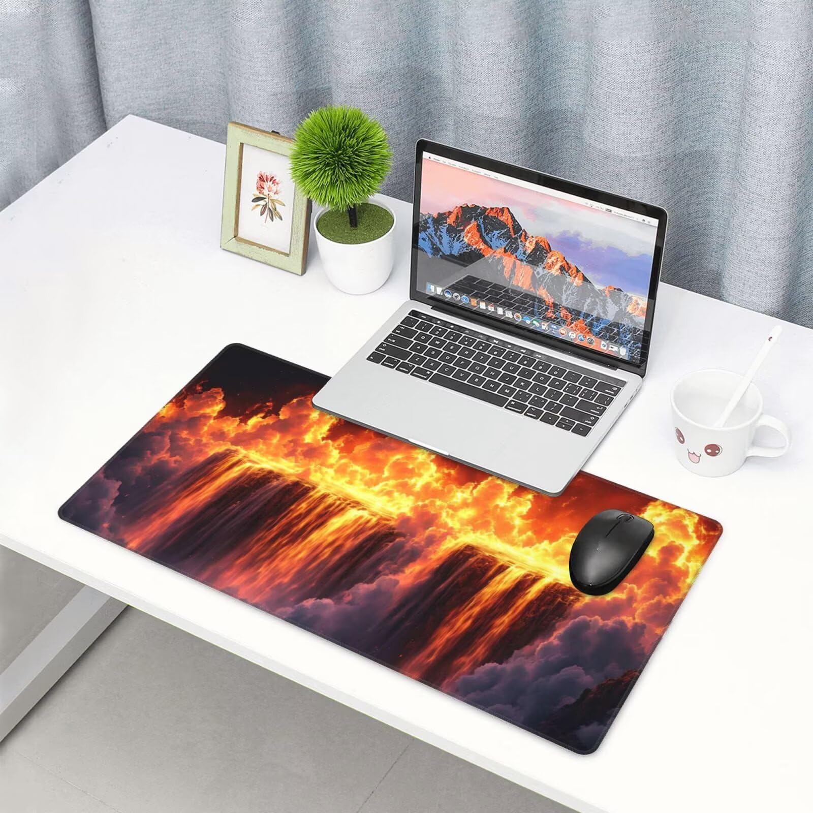 Podkładka pod mysz jesienną, duża podkładka pod mysz 1600 x 800 mm, podkładka pod mysz do gier, podkładka na biurko ze zszytymi krawędziami, podkładka pod mysz z klawiaturą, do pracy, gier, biura,