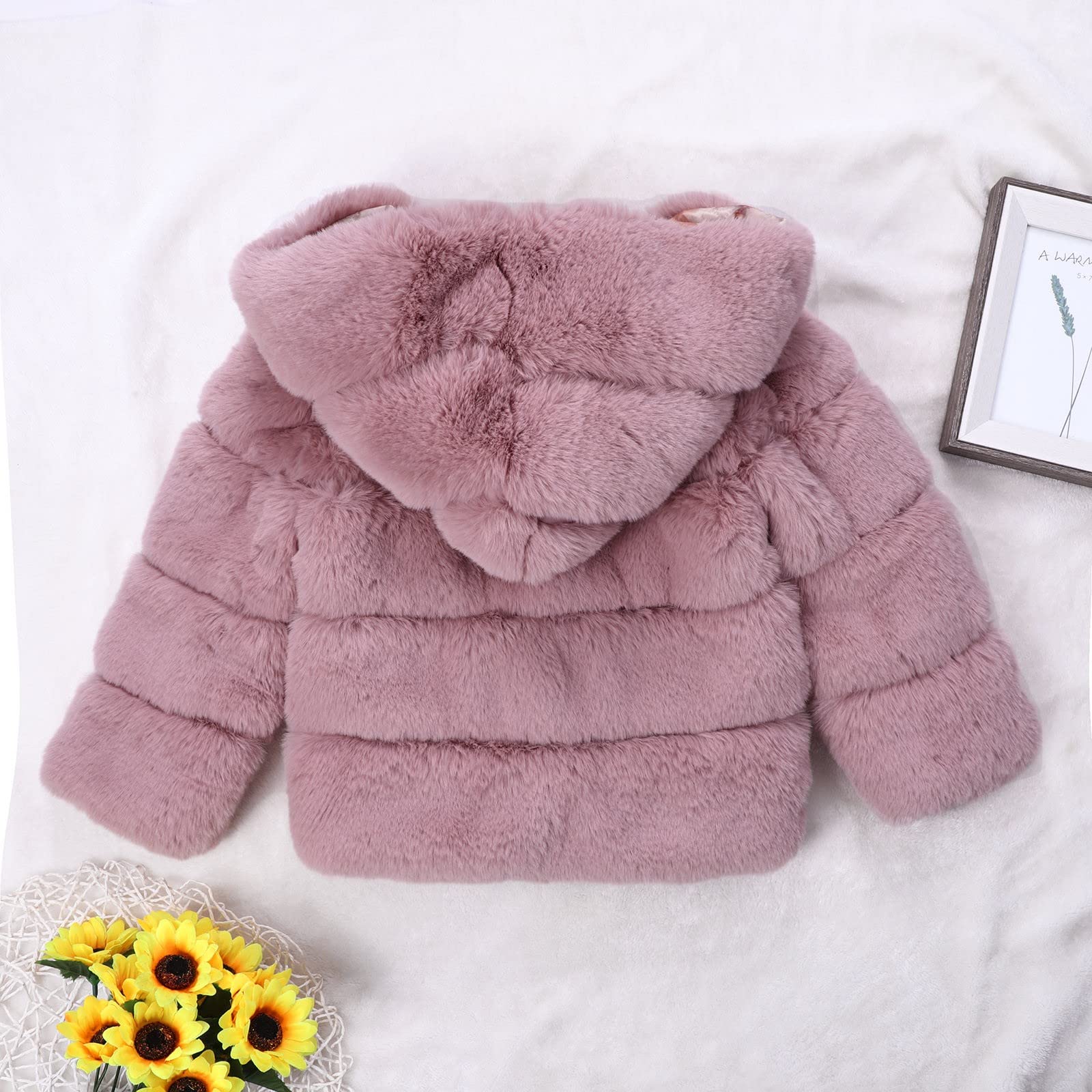 Generisch Maglione Ragazze Felpa per Bambini Abbigliamento Top Casual Sport Bambino Giacca Moda Inverno Bambino In Pile Collare Soild Giacche Calde Con Cappuccio Giacca di Lana Cappotti