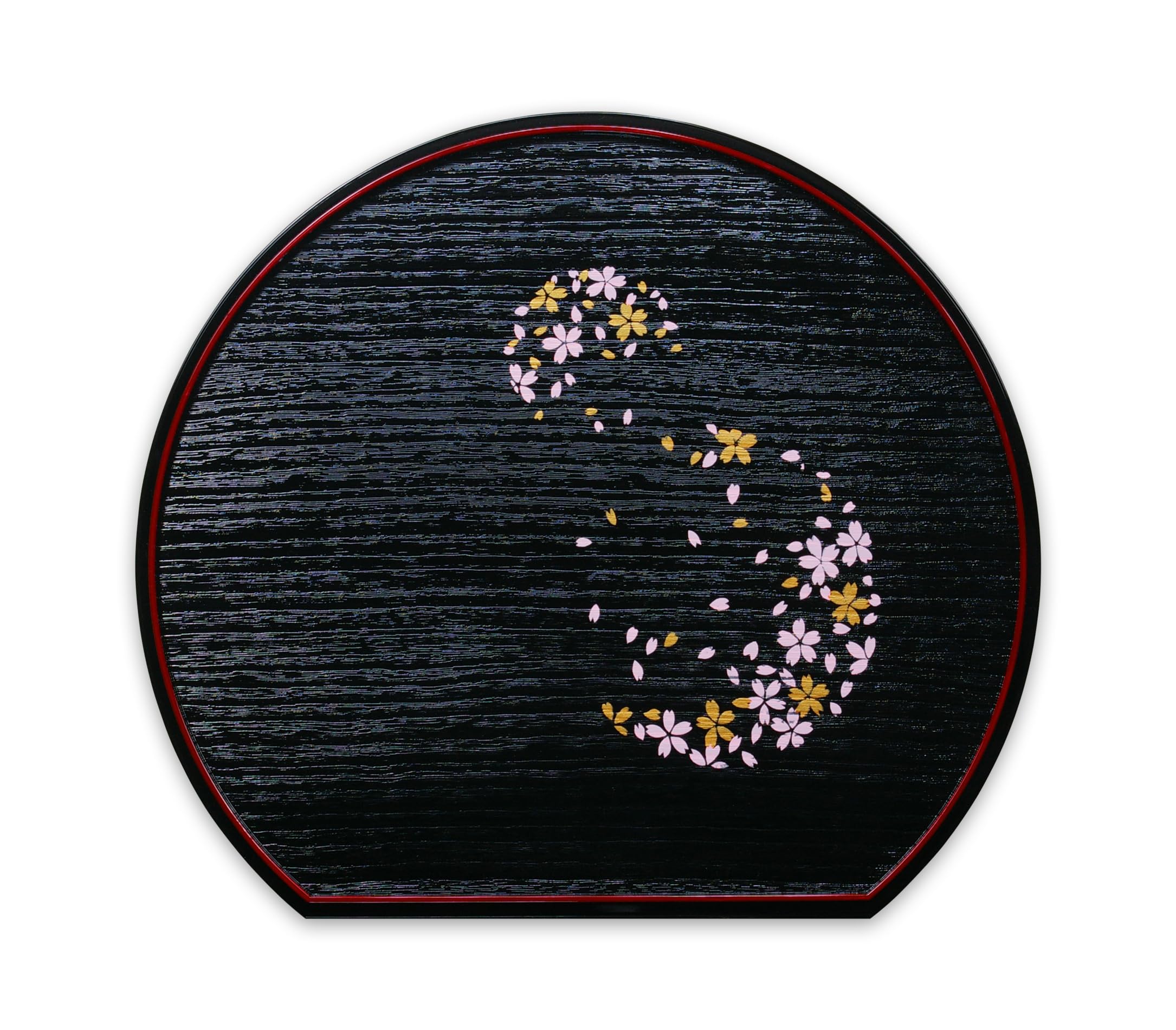 Kii Lacquer Half Moon Tray β Cherry Blossom