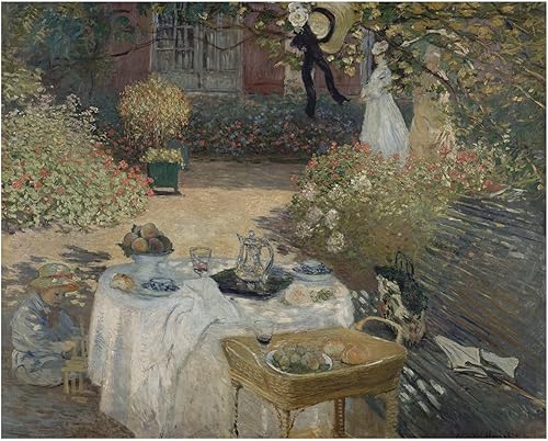 Claude Monet - Lienzo decorativo para pared, póster con estampado de jardín del almuerzo, póster de Monet, fotos estéticas vintage sin marco (El