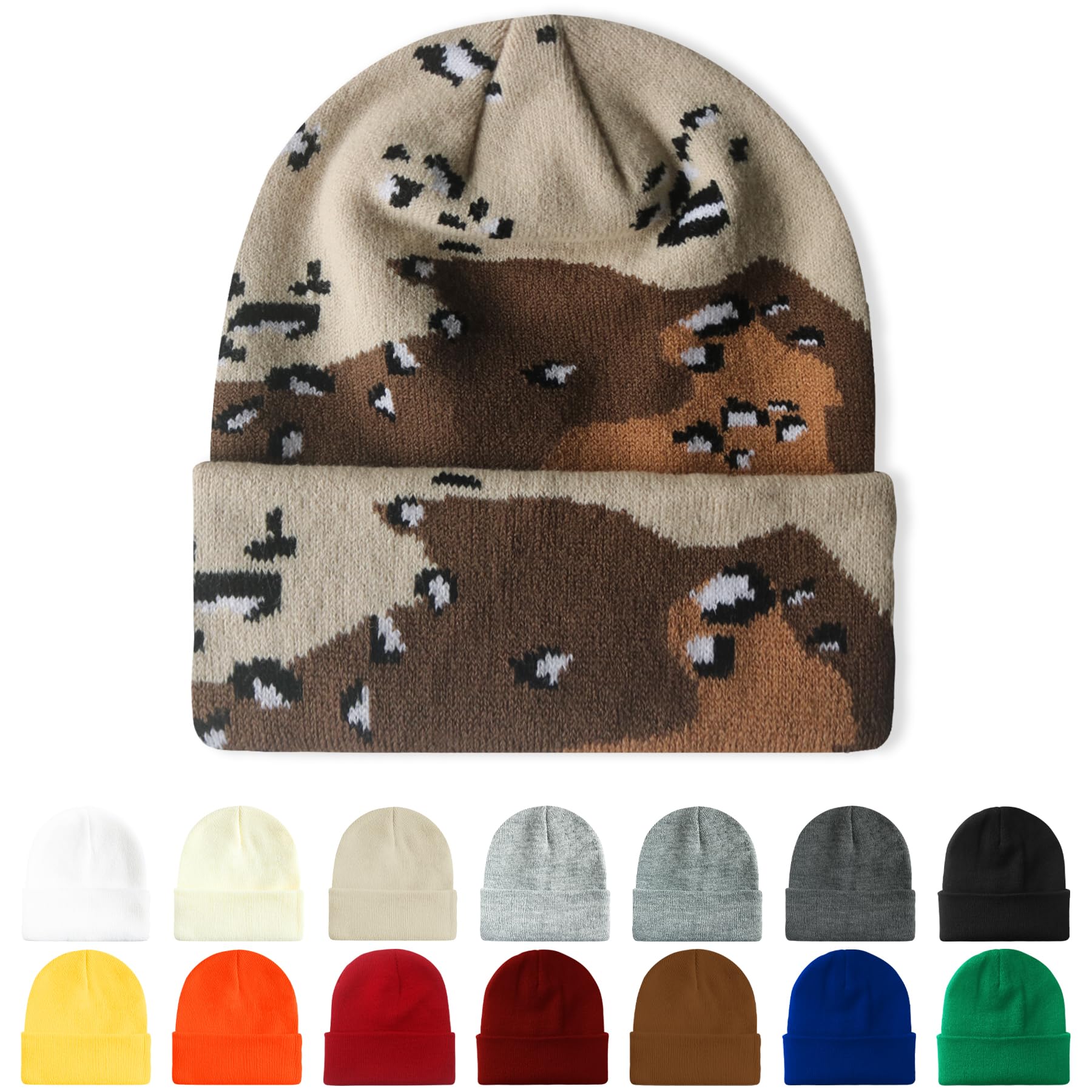 ANTI-REBOUNDUMBRE Beanie for Men Women Knit Hats Winter Cuffed Beanies Unisex Warm Gifts