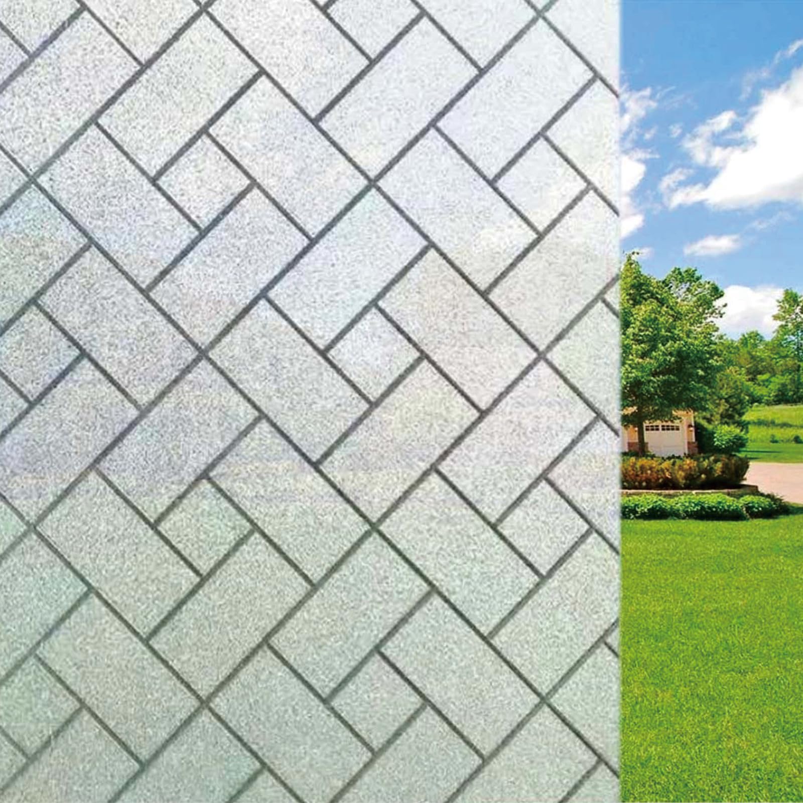 Blackout Window Film 85 x 240 cm Blocks UV Static Cling No Glue Removable Heat Cotrol, Privacy Protection, Clings Privacy Blackout Window for Bathroom, Oblique Grid