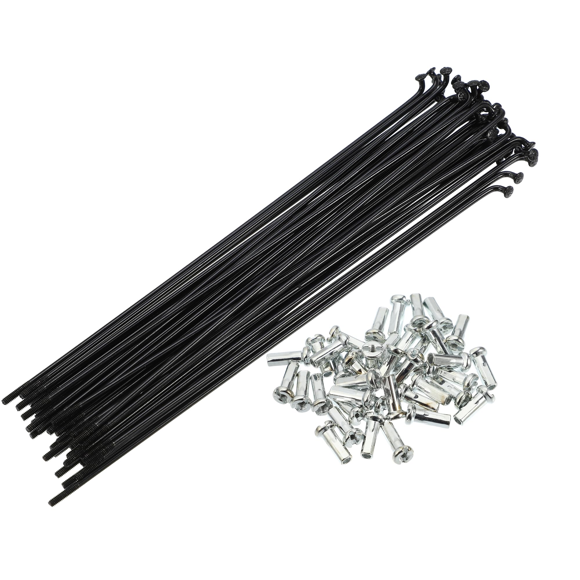 X AUTOHAUX 40 Pcs 14G J Bend 168mm Bike Bicycle Spokes with Nipples Steel