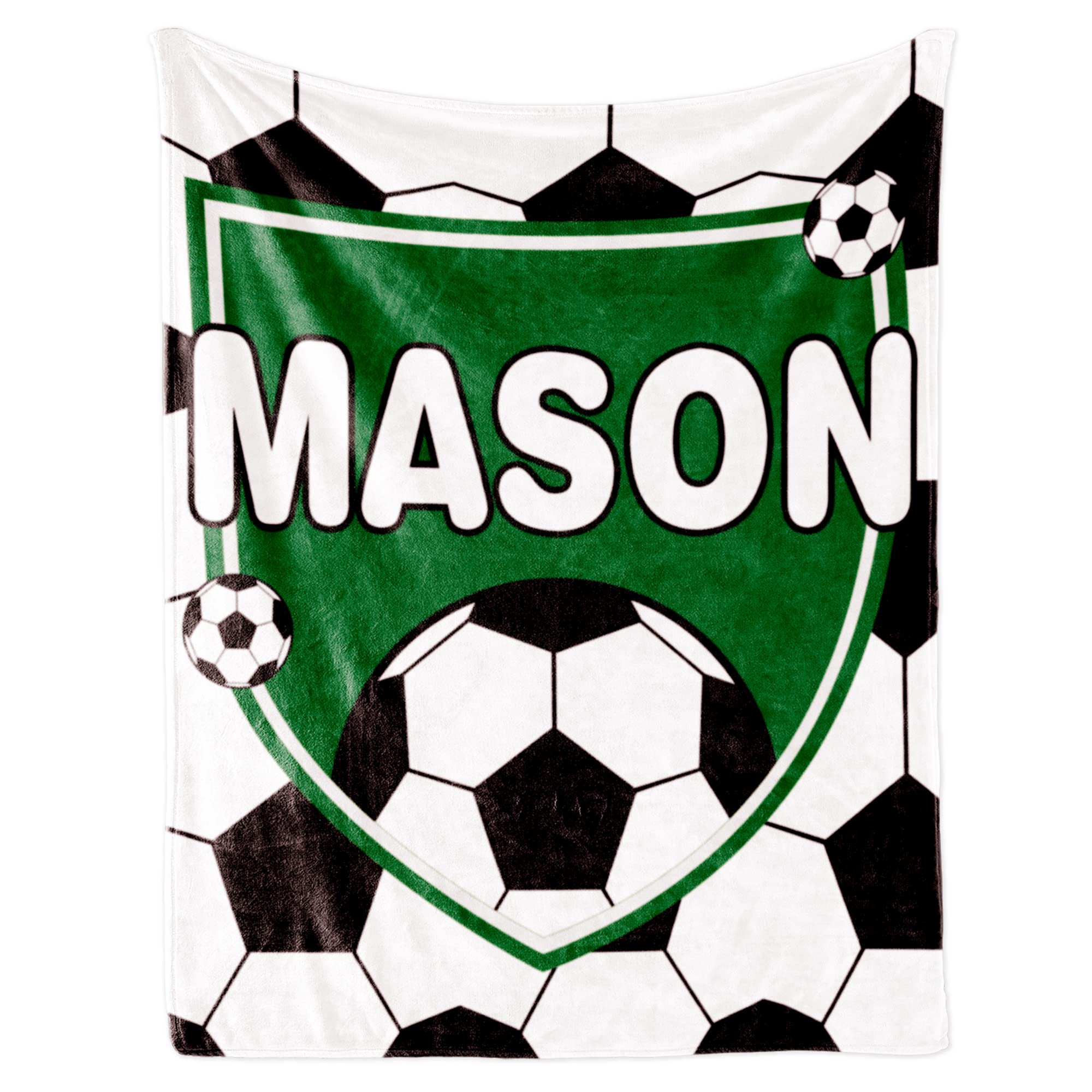 Custom Soccer Blanket with Name for Boys Personalized Name Blanket for Kids